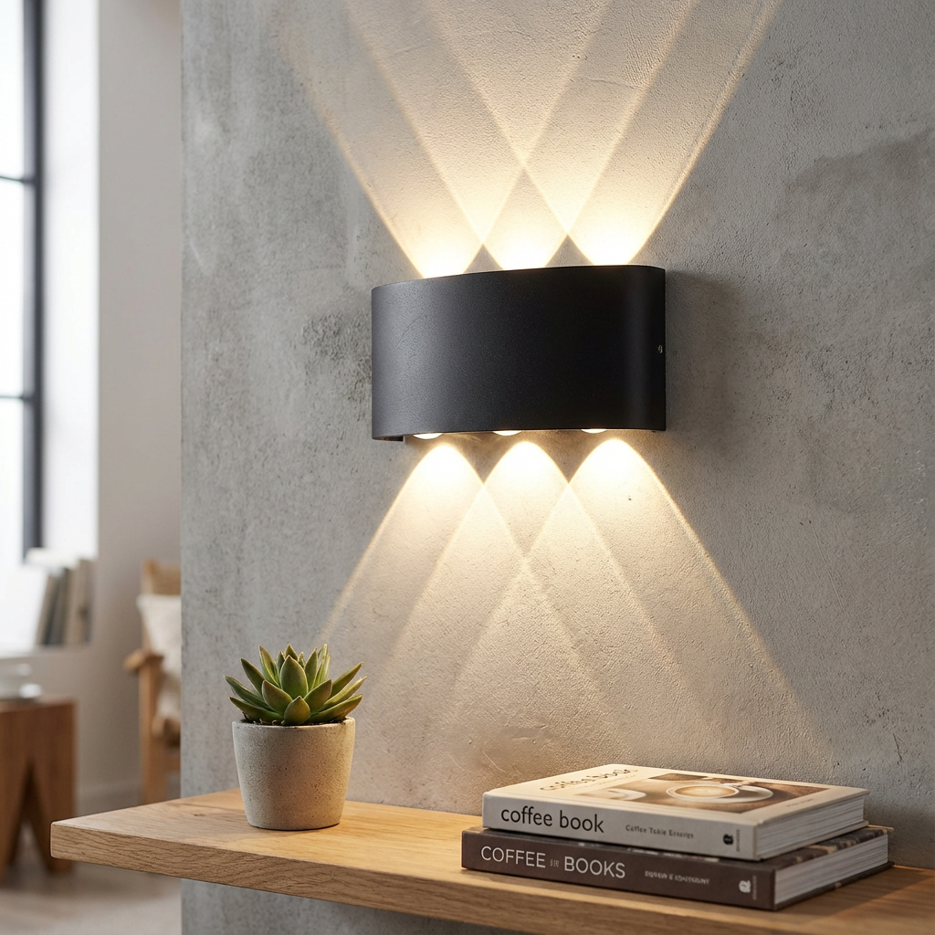 Applique Murale LED Noir - Éclairage haut & bas Maison Lumen